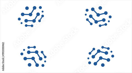 Brain network nodes vector illustration