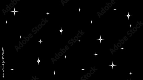 Sparkling stars scattered across the night sky creating a magical and ethereal celestial pattern for festive and celebratory occasions