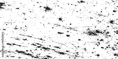 A grunge black ink splat vector illustration featuring a liquid paint splash texture and artistic splatter drops on a clean background design