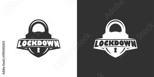 Lockdown logo design vector. icon lockdown. Global pandemic health warning concept. Lockdown emergency during a hazard.