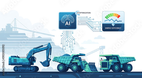 Automated mining machines with ai technology for increased energy efficiency and productivity in industrial settings