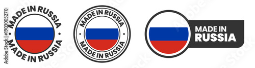 Free Download Made in russia labels, stamps, badges with russia flag template icon set - GFXLoad