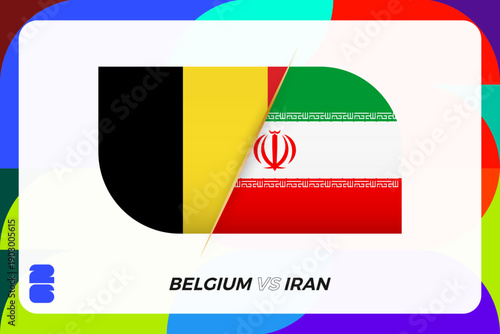 Belgium vs Iran International Sports Tournament Icon.
