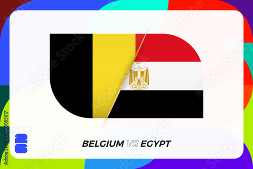 Belgium vs Egypt International Sports Tournament Icon.