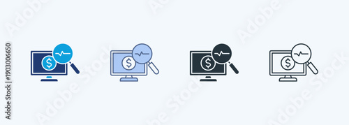 Financial Monitoring Multiple Style Icon Collection
