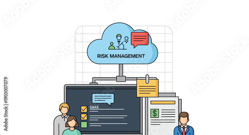 Cloud Risk Management Strategy with Business People and Data Analysis