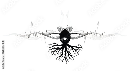 Abstract representation of a growing idea from a strong foundation