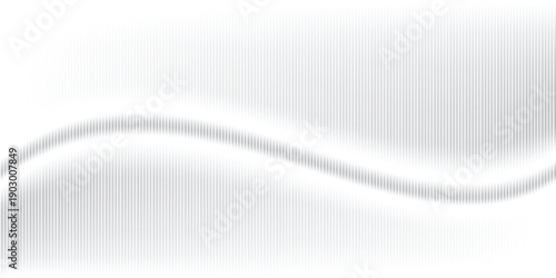 Acrylic satin corrugated glass texture light gray background. Blurred soft ribbed transparent striped door window overlay. Metal silver reeded polycarbonate sheet. Abstract vertical gradient pattern