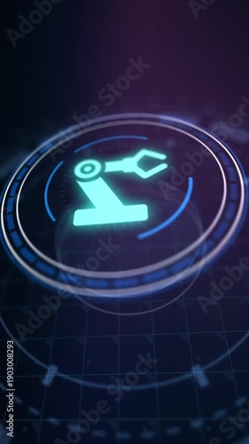 Industrial automation technology concept. Collaborative robot, cobot.