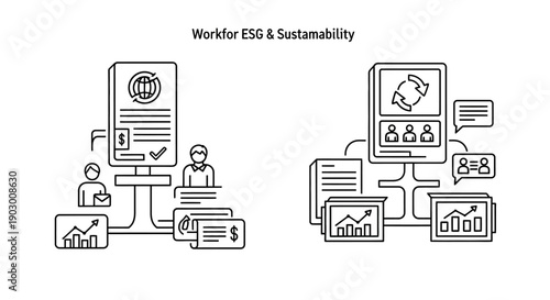 Workforce ESG & Sustainability: Teamwork, Growth Charts, Global Impact