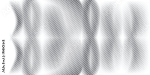 Acrylic satin corrugated glass texture light gray background. Blurred soft ribbed transparent striped door window overlay. Metal silver reeded polycarbonate sheet. Abstract vertical gradient pattern