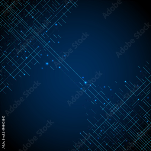 Abstract digital technology background. with connecting bridge lines, high speed data transfer network wallpaper, futuristic glowing blue geometric vector illustration