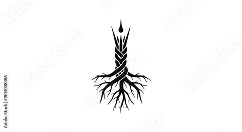 Abstract symbol of growth, roots, and interconnectedness