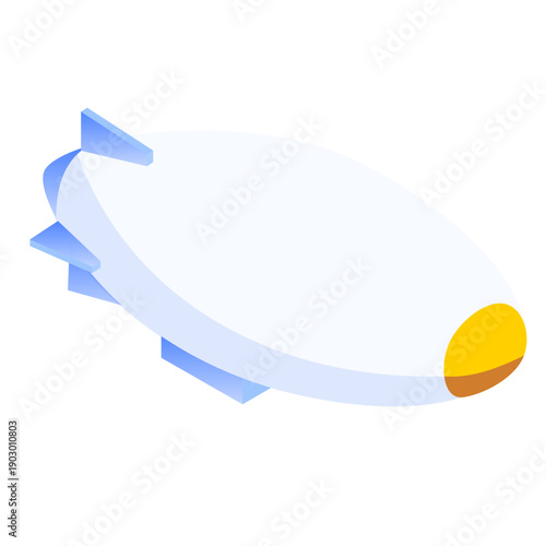 アイソメトリックな未来の飛行船のイラスト