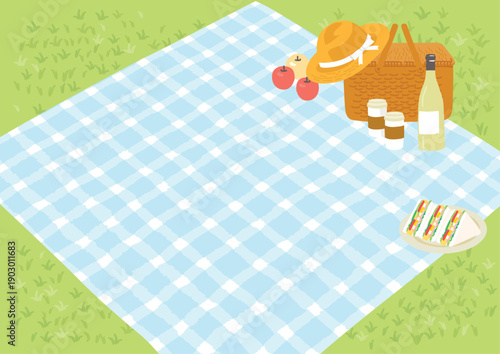 ピクニック　背景イラスト
