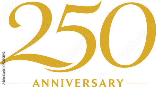 250 Anniversary Luxury Gold Typography
