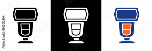 Flash Unit Icon Set Glyph Vector Illustration