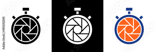 Shutter Speed Icon Set Glyph Vector Illustration