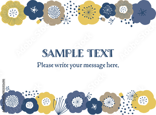 手書き花のフレーム