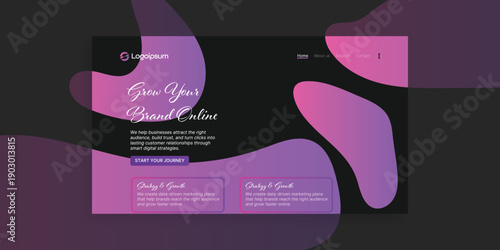 Digital Marketing Website Design: A captivating website design concept, rendered in stylish colors, inviting visitors to explore and engage with user-friendly content.