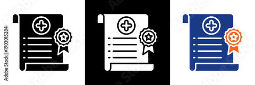 Health Policy Icon Set Glyph Vector Illustration