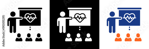 Health Education Icon Set Glyph Vector Illustration
