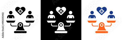Health Equity Icon Set Glyph Vector Illustration