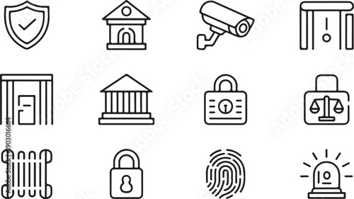 Legal Security & Protection Line Icons