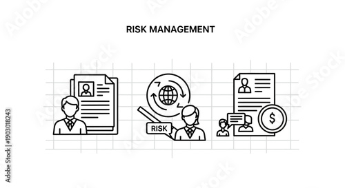 Risk Management Business Concept Icons - Strategy, Finance, Planning
