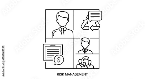 Risk Management Concept: Business Strategy, People, Recycling, Finance