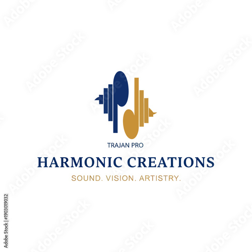 Harmonic Creations Logo with Sound Waves.