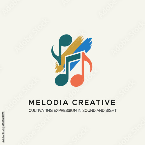 Melodia Creative Music Note Logo Design.