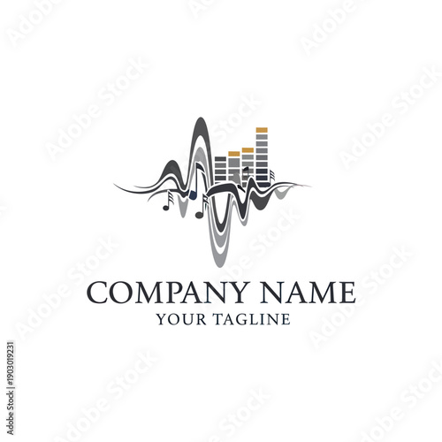 Company Logo Design with Sound Wave.