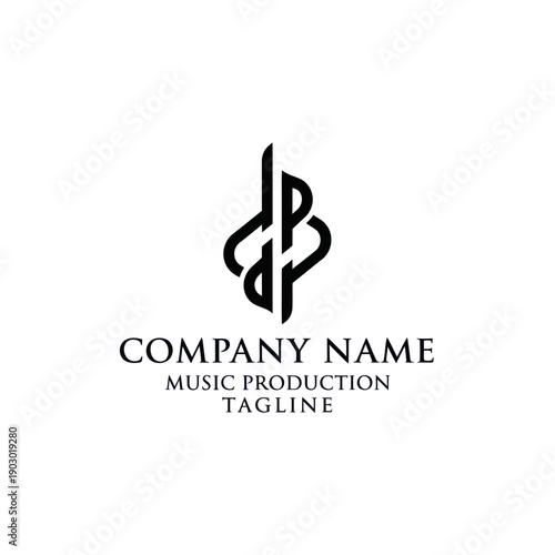 Music Production Company Monogram Logo Design.