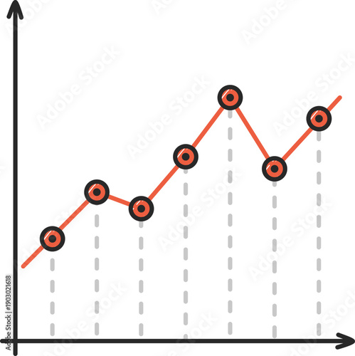 Hand Drawn Rising Line Chart Investment Growth