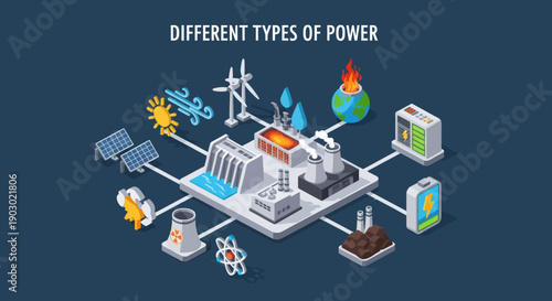 Various Forms of Energy Production and Consumption Methods.