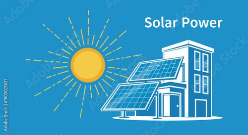 House with Solar Panels Harnessing Renewable Energy from the Sun.