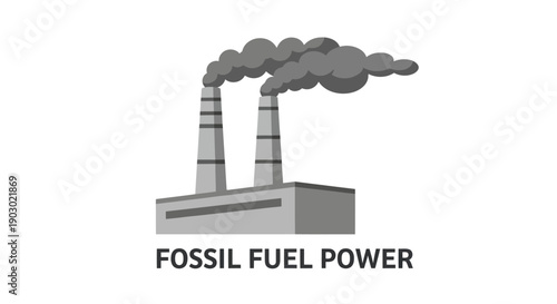 Fossil Fuel Power Plant Emitting Pollution.