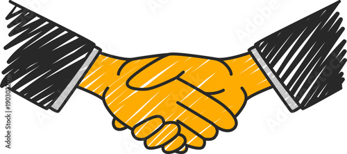 Hand Drawn Handshake Investment Partnership Illustration