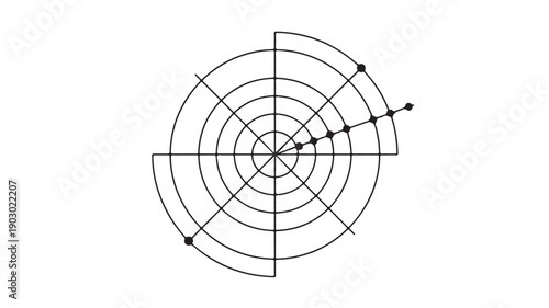 Target with Arrows in Simple Line Art Style with Black Color on White Background for Business and Marketing