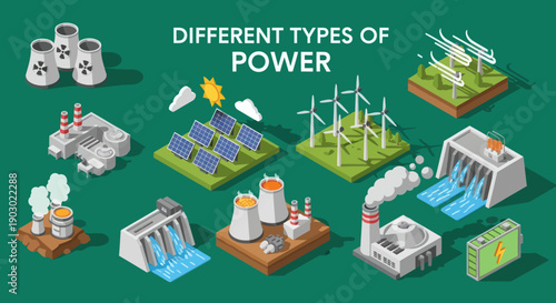 Various Power Generation Methods Illustrated.