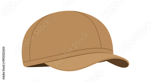 Hemp fabric cap isolated on a pristine white background, showcasing minimalist design and natural earthy tones