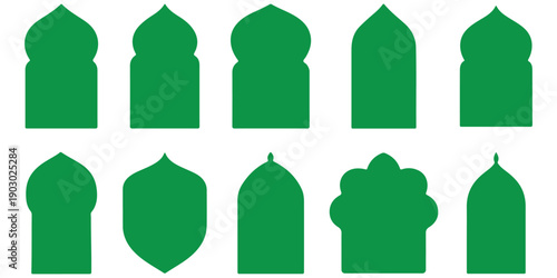 Shape Islamic door and window silhouette Arabic arch. Collection of patterns in oriental style. eps 10