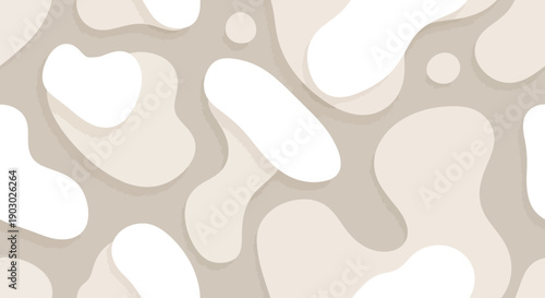 Abstract organic shapes with soft shadows and a neutral color palette.