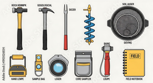 Geological exploration tools and equipment for soil and rock analysis