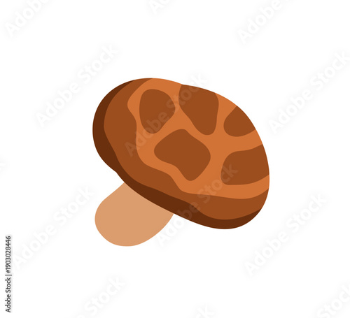 Shiitake mushroom. Edible umami ingredient. Asian Japanese fungus icon. Fresh...