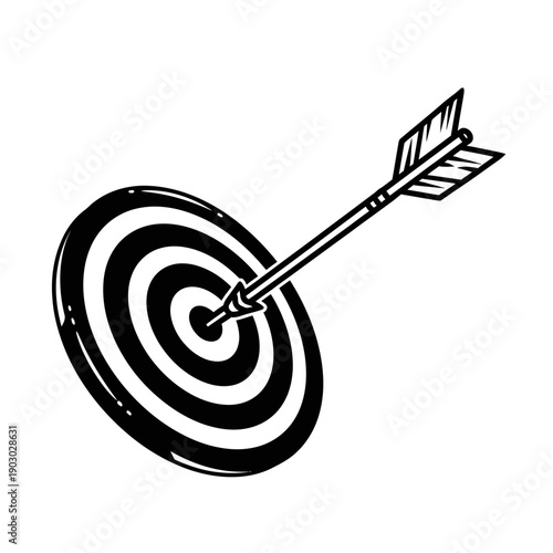 An arrow has perfectly hit the bullseye of a target, symbolizing accuracy and success.