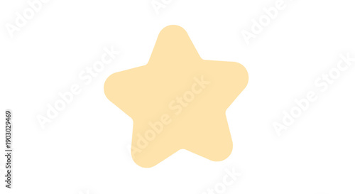 A simple, soft, rounded yellow star shape on a white background.