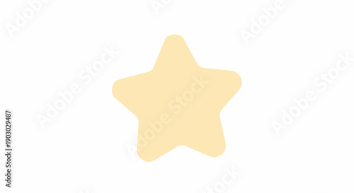 A soft, pale yellow star shape with rounded points on a white background.