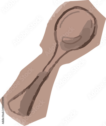 Hand drawn spoon illustration in minimal vector style